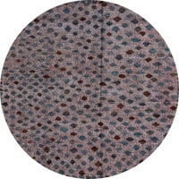 AHGLY COMPANY Stroj koji prati u zatvorenom okruglom okrugle apstraktne burgundske smeđe prostirke, 8 'krug