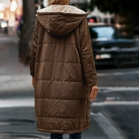 Miluxas ženske tople zimske kapute Reverzibilna šerpa runo dugačke jakne sa kapuljačom Outerwear Clearence