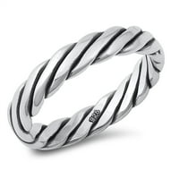 Oksidirano srebro upleteno prsten za upletene prstene 6