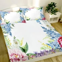 3D opremljeni set cvijeća zaslona za ispis pokriti lijepim prekrivačem Dječja kreveta s krevetom u krevetu,