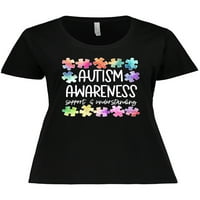 Inktastična podrška za podizanje autizma i razumijevanja zagonetka za ženska majica Plus veličine