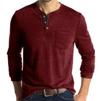 Smanjena majica za muškarce za muškarce dugih rukava bify mišić Basic Solid čiste boje bluza za majicu