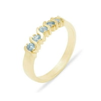 Britanci napravio 10k žuto zlato prirodno plavo Topaz ženski vječni prsten - Opcije veličine - veličine