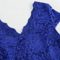 Haljine za žene Elegantna klirensa bez rukava s rukavama V-izrez Čvrsta boja čipke sekfikovane haljine