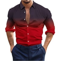 Daqian s dugim rukavima za muškarce Muška gradilišta Neviđani ispisani majica s dugim rukavima Havajska plaža Redovna košulja bluza haljina za muškarce Big i visoki crveni 12