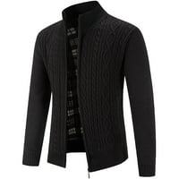 Outfmvch džemperi za žene muški zatvarač casual štand ovratnik na otvorenom pletena vunena jakna ženskih