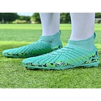 Daeful Girls & Boys Tenisice Firm Front Soccer Cleats Visoko vrhunske nogometne cipele Trening non klizanje čipke up šiljke atletska cipela plava 2little djeca