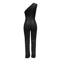 Jumpsuits za žene Novi Hot Style Modni bez leđa V izrez Sequin patent zatvarača Široke noge Ladies casual pantalone