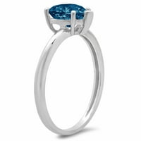 2. CT Sjajno srce Clear Simulirani dijamant 18k bijeli zlatni pasijans prsten SZ 5.75