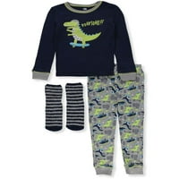Samo-komadni jamci za dječake, samo-komadni pidžami postavljen - Navy Multi, 2t