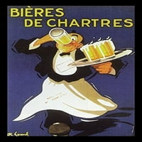 BuyartFortFolf If 1. Crni uokvireni Bieres de Chartres Art Print Poster Beer Vintage Reklamska šalica konobara