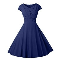 Klub haljina čipka plus veličina haljina Vintage Solid Vintage haljina bez rukava žene Boja ženska haljina