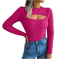 Prevelizirani džemperi za žene plus veličine jesen i zimska modna pulover dugih rukava s dugim rukavima
