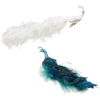 SUNISERY simuliraju dekorativni peacock od perja s metalnim klipnim sjajnim šljokicama ukrašenih božićnih ukrasa