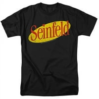Trevco WBT1213-AT-Seinfeld & Seinfeld logotip s kratkim rukavima za odrasle s kratkim rukavima, crna