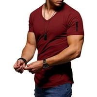Muška ljetna modna casual košulja patentnih zatvarača, majica s kratkim rukavima TOP bluza muške majice