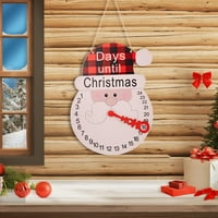 Wiueurtly Winter Garland sa tajmerom Božićne ukrase Checker Hat Snjegović pokazivač drvene kalendarske atmosfere Privjesni božićni ukrasi