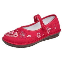 Podnesene odrasle žene cipele Ženske kancelarijske cipele Ležerne modne proljeće i ljetne ženske cipele Ležerne cipele s ravnim dnom cipele ženske ležerne haljine crvene 6,5