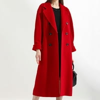 Zimski kaputi za žene fit sredinom duge dvostruke rever preko odjeće Trench windbreaker jakna