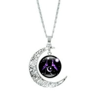 Mortilo Valentines Day Days Constellation Moon ogrlica Pokloni za mamu prisutna za žene Njene djevojke
