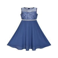 Djevojke haljine klasične plave šifonske djeveruške maxi bašne haljine godina