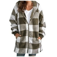 Ženske plus veličine kaputi i jakne jesen jesen zimski kaputi casual h s dugim rukavima kapica sa džepom