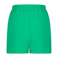 WAVSUF ženske setove plus veličine vrhova i kratke hlače s dugim rukavima čvrsto jesen zelena dva set