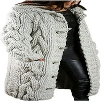 Dabuliu Womens Prevelizirani džemperi sa dugim kardiganima sa kapuljačom zimske plus veličine casual otvorenog prednjeg džemper sa čvrstim toplim kaputom