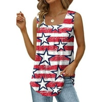 4. juli The Tanks majice za žene Američka američka zastava Grafički patriotski tenkovi Košulje Ispiši