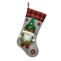 Spree božićne čarape, Xmas čarape, 3D plišane čarape poklon torbe za djecu Decor Home Ornament Holiday Syply, Burlap stil sa Santa, Snowman, Božićno drvcu, Medvjedi
