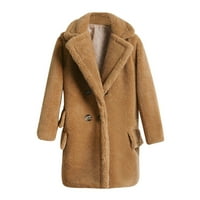 Loopsun zimski kaputi za žene modne žene čvrsti sadršni ovratnik s toplim plišanim kaputom topli zimski