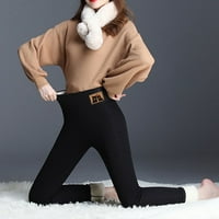 Ženske hlače Dressy Ležerne prilike, žene Ispisuje topla zimska uska guste baršunaste vunene kašmirne