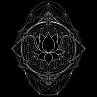 Lotus života Muški crni grafički tee - dizajn ljudi 5xl