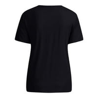Aaiymet ženske majice Žene Vole base TEE košulja Pulover kratki rukav Šef Kafe casual labava majica modni elegantni, crni xxl