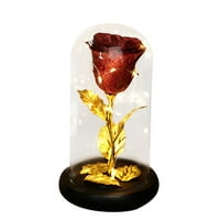 Miirene romantična simulacija ruža cvijeća staklena pokrivača LED ukras doma