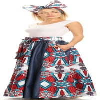 Sakkas Monifa Long Maxi suknja Šarena Ankara Wa holandska afrička suknja Prekrasna - Red Turq-Ornate