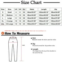 Odeerbi hlače za žene pune dužine hlače tiskati džep elastične struine pantalone duge ravne hlače trendy