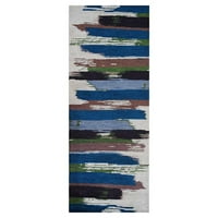 Rugsotički tepisi Ručni čvorovi, apstraktna prostirka od svilene trkače, višebojni, 2'6''x10 '