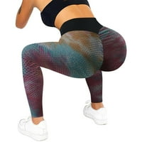 Ženska rucked dizanje visokog struka joga hlače rastezanje vježbi gamaše yoga hlače multicolor xl