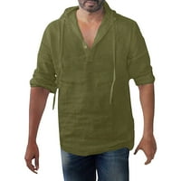 Levmjia muške košulje dugih rukava Prodaja muške vrećastog pamučnog posteljina čvrstog gumba plus majice
