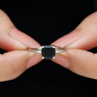 1. CT Black Ony Gold Solitaire prsten, decembar Bordingstone Prsten, srebrna srebra, US 3,00