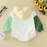 Babys Boys Girls Winter Dugi rukav HOODIE ROMPER BODYSUIT Odjeća za patchwork boje Slatka odjeća za 6-mjeseci
