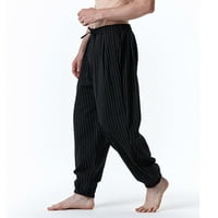 Duksevi za muškarce Ležerne modne elastične srednje struke hlače Sport hlače, crna, m