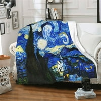 Van Gogh The Starry Night Flannel bacajte pokrivač mekani ugodno hladnjak za cijelu sezonu pokrivač