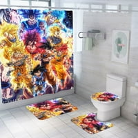 72x72 Anime zmaj kuglice za tuširanje za kupatilo ispod Anime Dragon Ball Home Bath kada dekor ukras Izdržljiva vodootporna mašina za tkaninu koja se može pratiti sa kukama