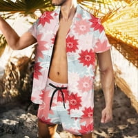 SKPABO MENS Premium Hawaiian Outfits Ljetna majica kratkih rukava Plaže