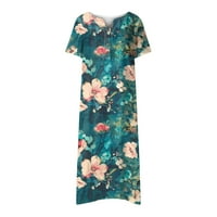 Haljina za prodaju čiste za žene kratki rukavsak cvjetni uzorak haljina V-izrez midi fit i bljesak casual