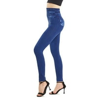Ženske tiskane visoke elastične čvrsto bešavne useljene imitacije Jeans starice Ženske odjeće Žene Poslovne