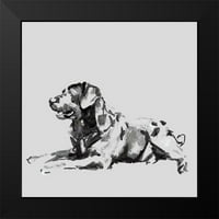 Carsissi crni moderni uokvireni muzej umjetnički print pod nazivom - vrlo pastel modernog psa v