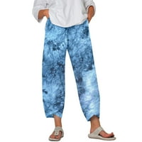 Eashery Womenske hlače plus veličina labavih prozračnih ženskih hlača Ležerne pantalone ljubičasta medij